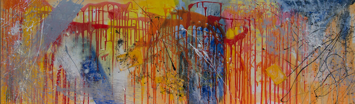 Inspiration - Acryl auf Leinwand, Collage, 200x60 cm, 2017, U. Schachner - VERKAUFT