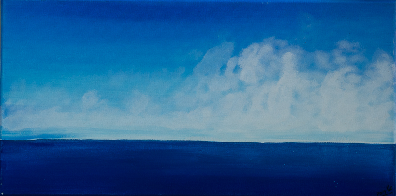 blue horizon - Acryl auf Leinwand, 60x30 cm, 2014, U. Schachner - VERKAUFT