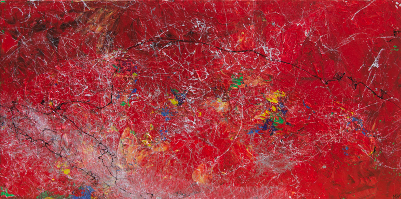 Red galaxy - Acryl auf Leinwand, 80x40 cm, 2017, M. Weber - VERKAUFT