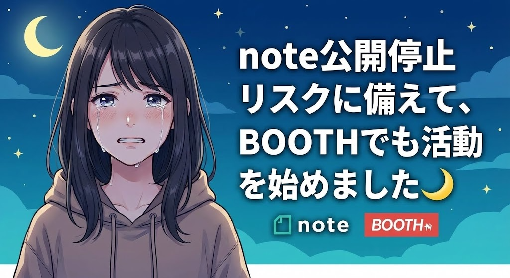note公開停止リスクに備えて、BOOTHでも活動を始めました