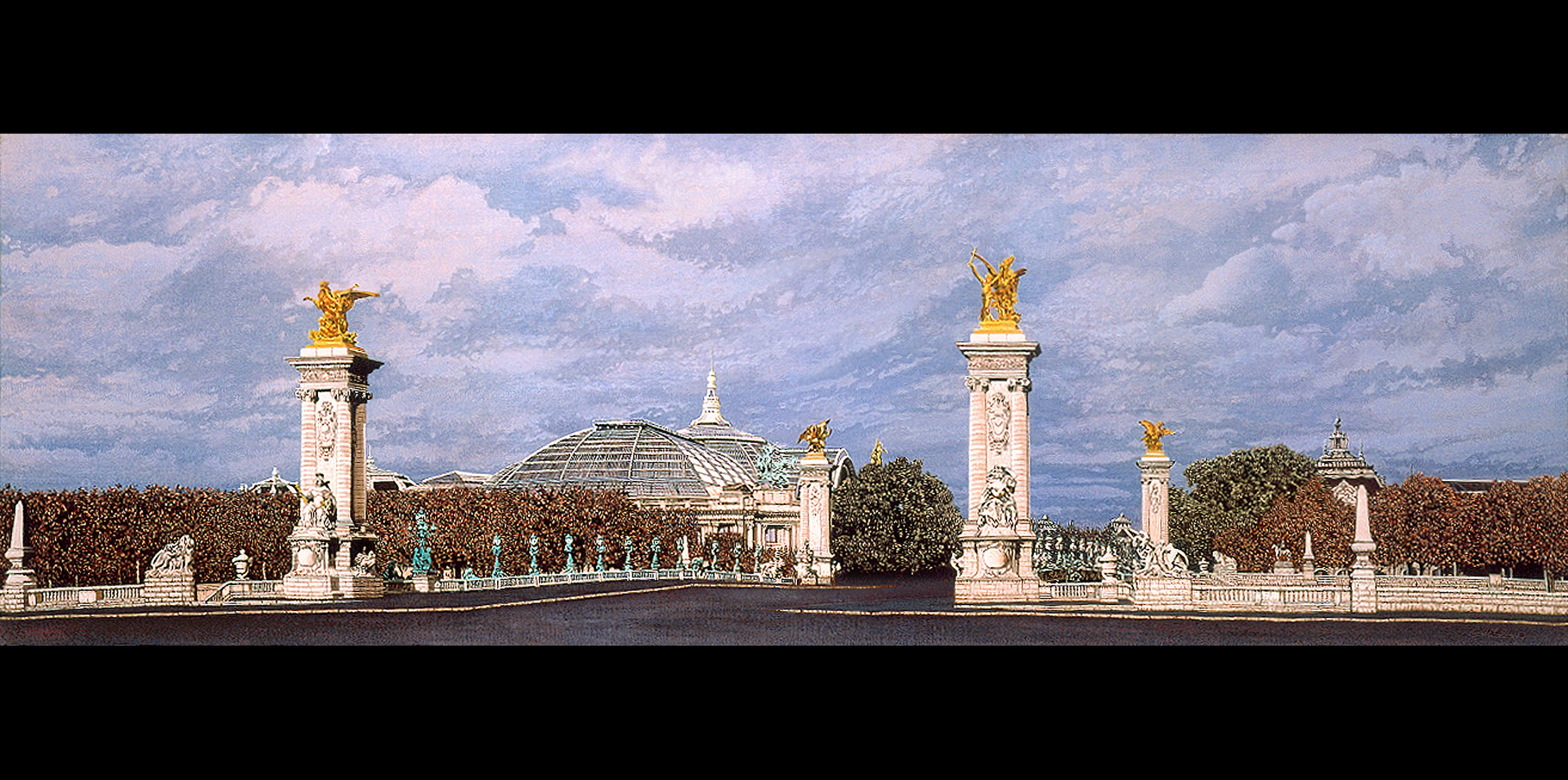 Pont Alexandre III et Grand Palais  - acrylique sur toile