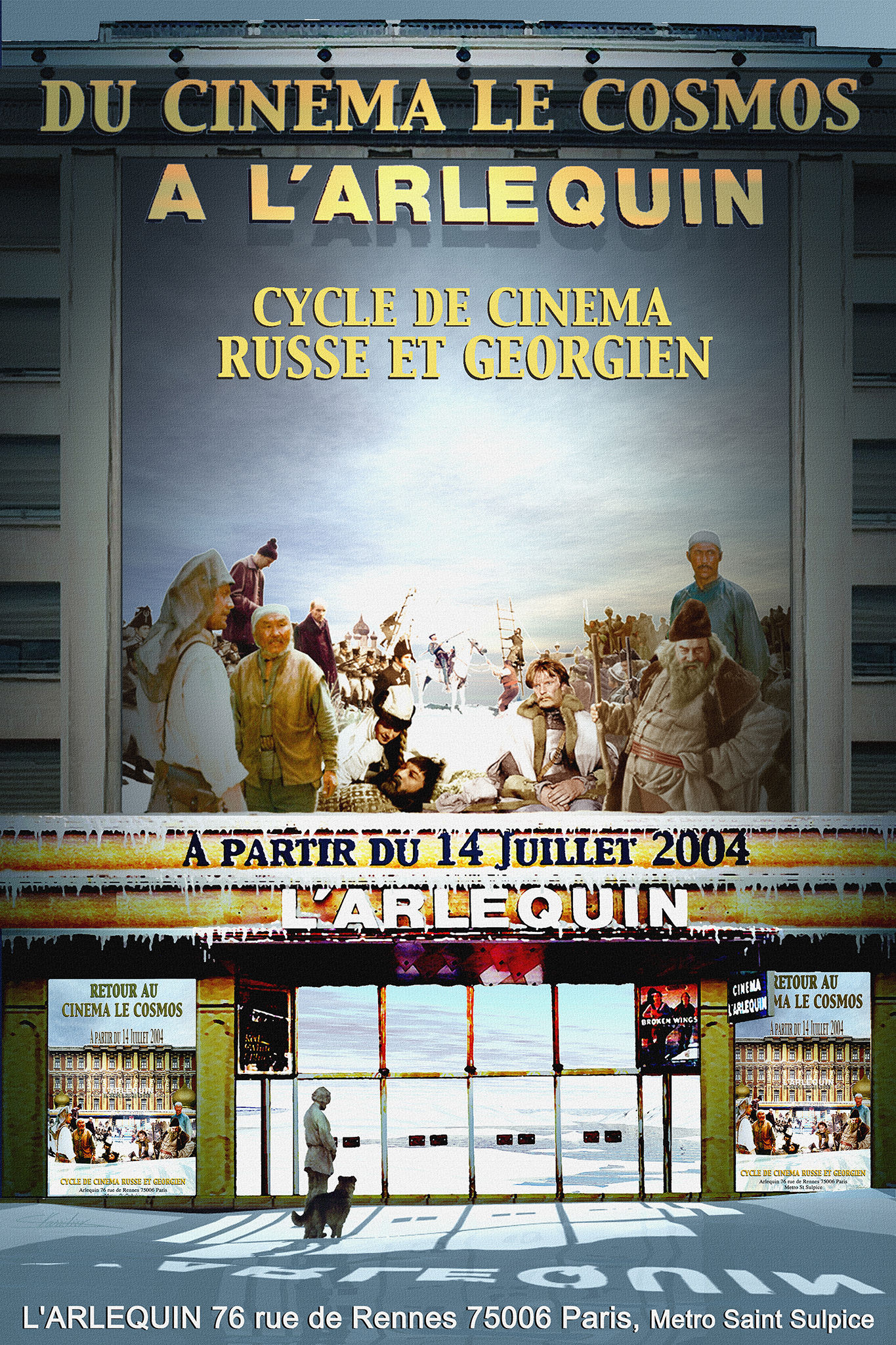  Afiche pour le cinema Arlequin rue de renne Paris