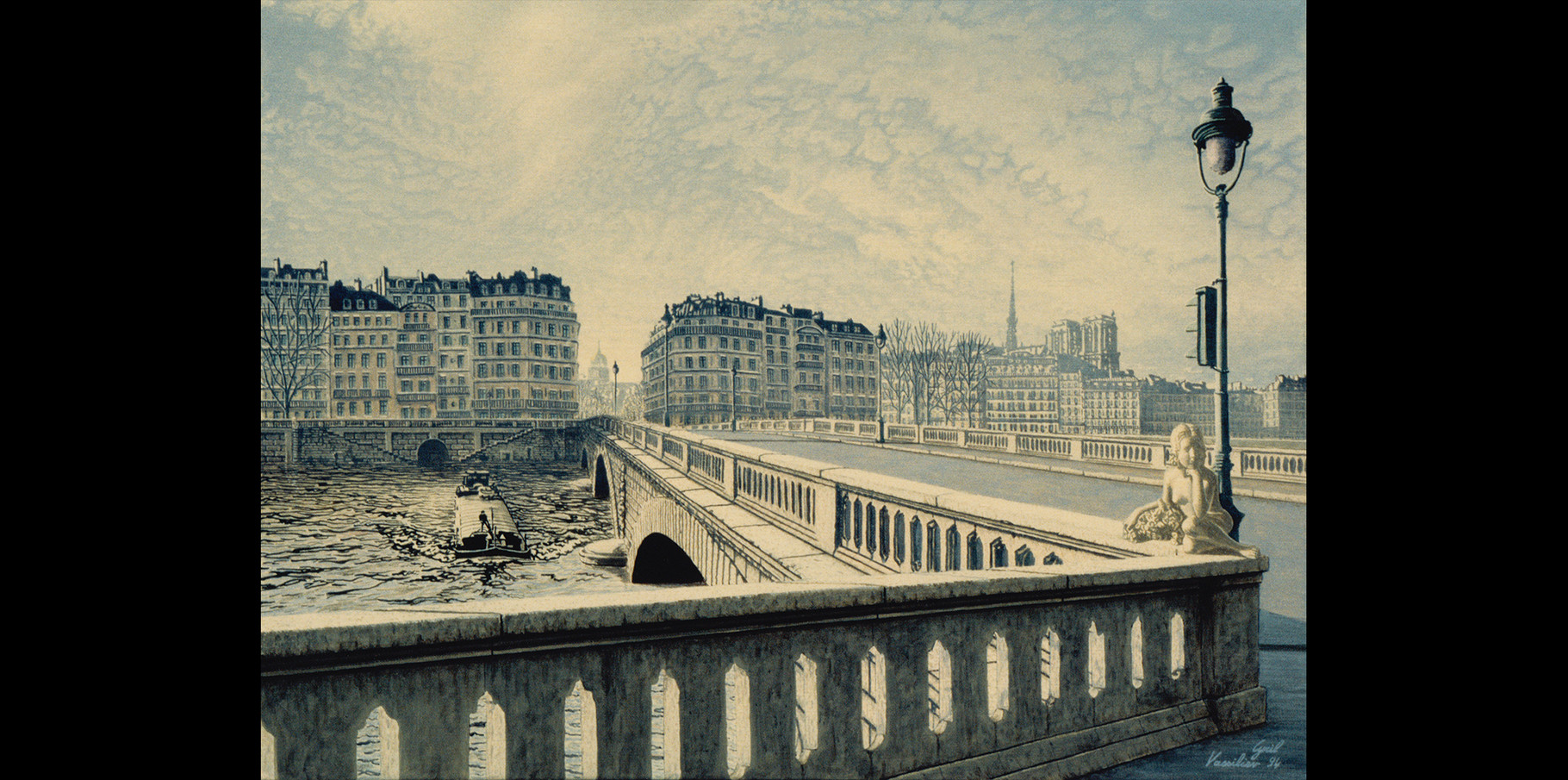 Pont de l' Ile Saint-Louis - acrylique sur toile