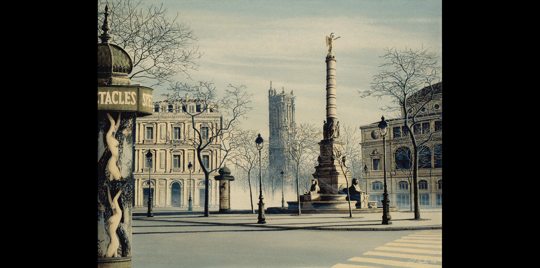 Place du Châtelet - acrylique sur toile 1994