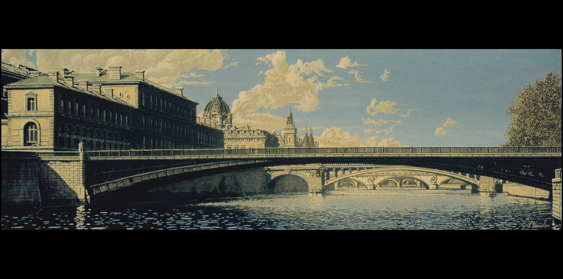 Pont D'Arcole  - acrylique sur toile