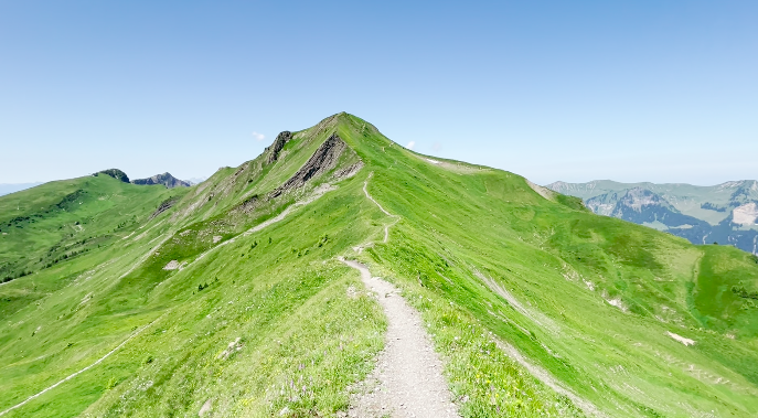 Wir wandern hinauf zum Gipfel "Hohes Licht", 2003m und ...