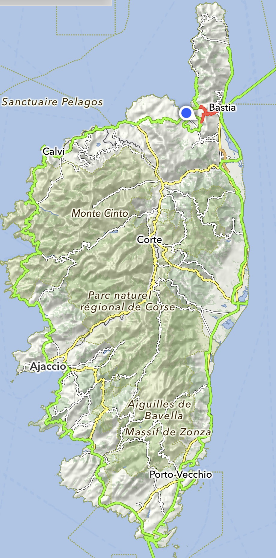 Der nördliche Zipfel, der wie ein Finger von der Insel absteht, heisst Cap Corse. 