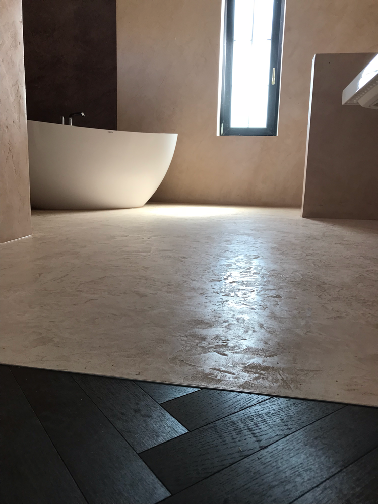 Badezimmer ohne Fliesen - stucco-decor - Kreative Spachteltechnik und