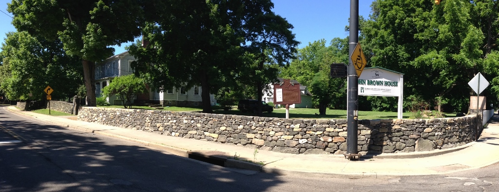 2016 view of John Brown House & restored wall, Akron, Ohio