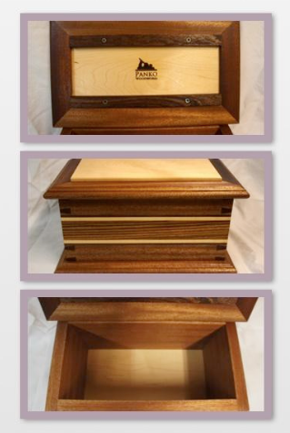 mahogany, walnut, cherry and zebrawood box