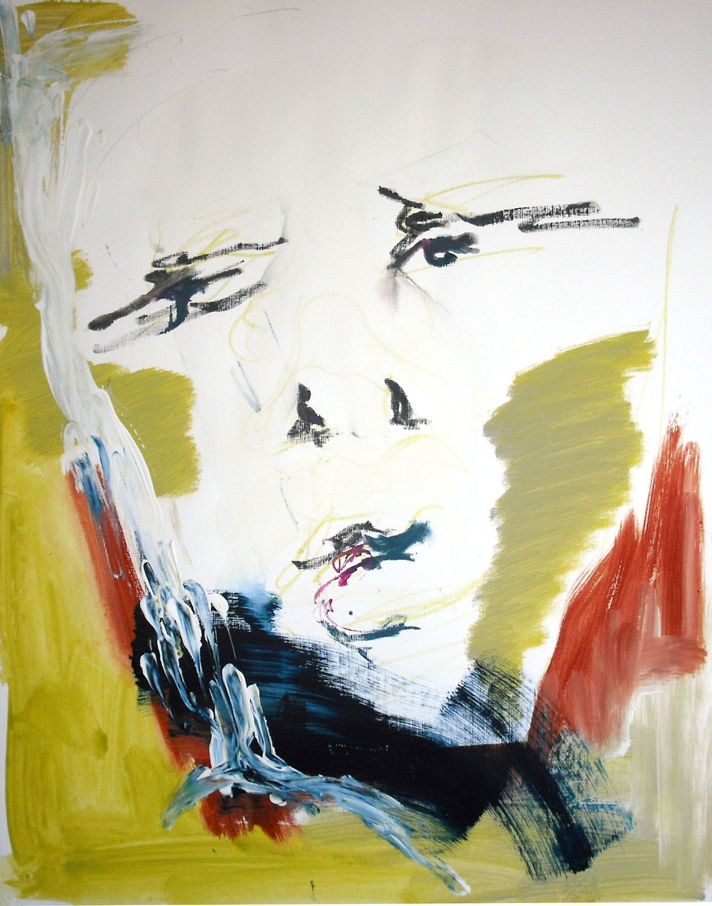 please don't ... (Acrylic, Graphite, Wax Pastel on Paper, 65x50cm) 