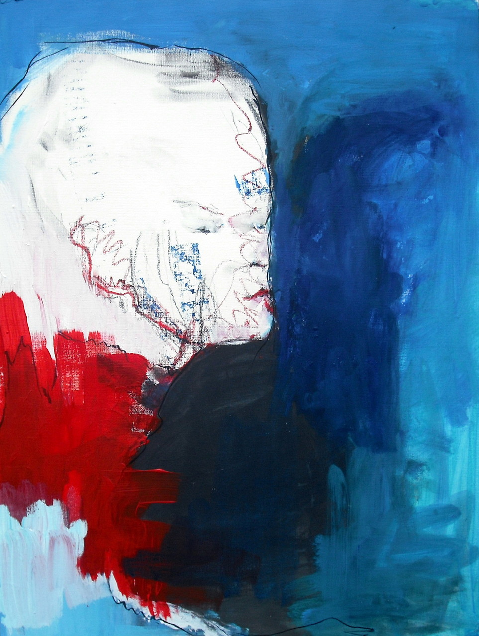 by my side (Acrylic, Wax Pastel, Graphite and Ink on Paper, 48x36cm) 