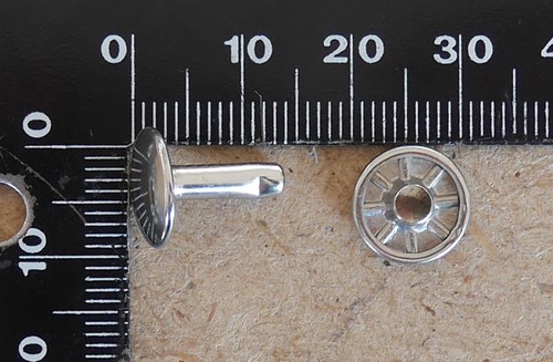 Rivet argenté diametre 10 mm , rivets tiges tetes , special cuir epais ou  fin , double calotte court ou long - Un grand marché