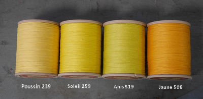 Comparaison des couleurs de fils de lin