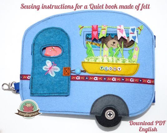 Quiet book Teddy Camper outdoor Activity book sewing tutorial pattern