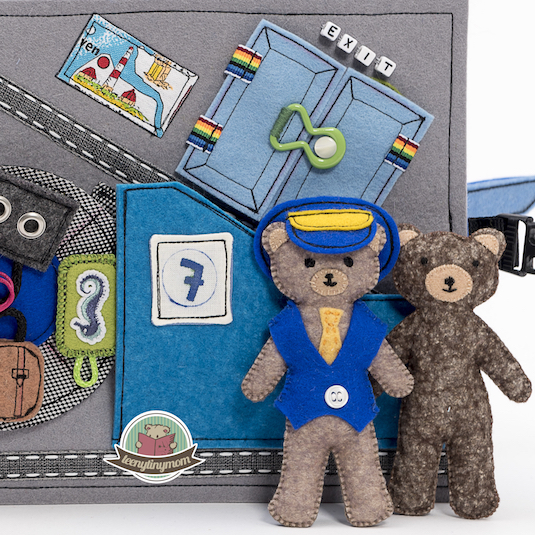 Quiet book Activity book sewing tutorial pattern Teddy flying around the world