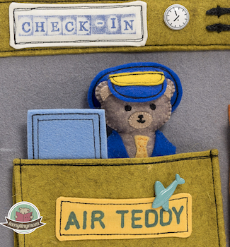 Quiet book Activity book sewing tutorial pattern Teddy flying around the world