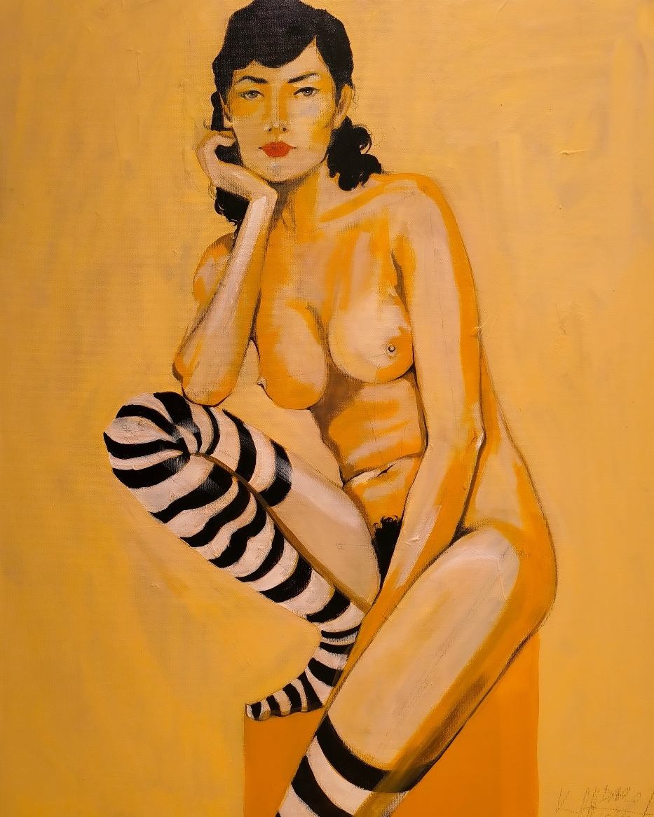 Sie ist, so wie sie ist .. 60x90 cm Acryl auf Leinwand 