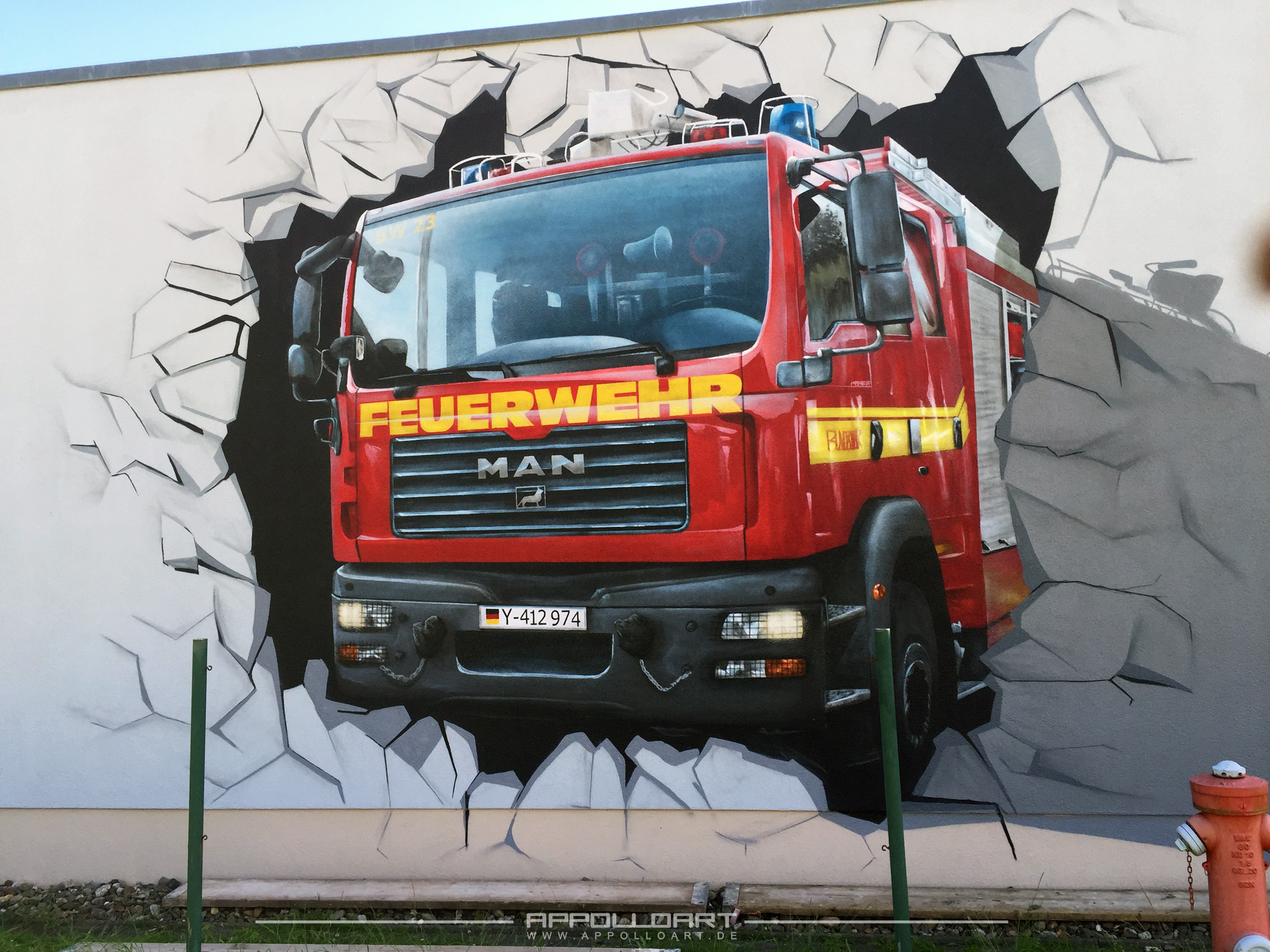 Bundeswehr - Graffiti Wandmalerei Fassadenmalerei 3d Bild