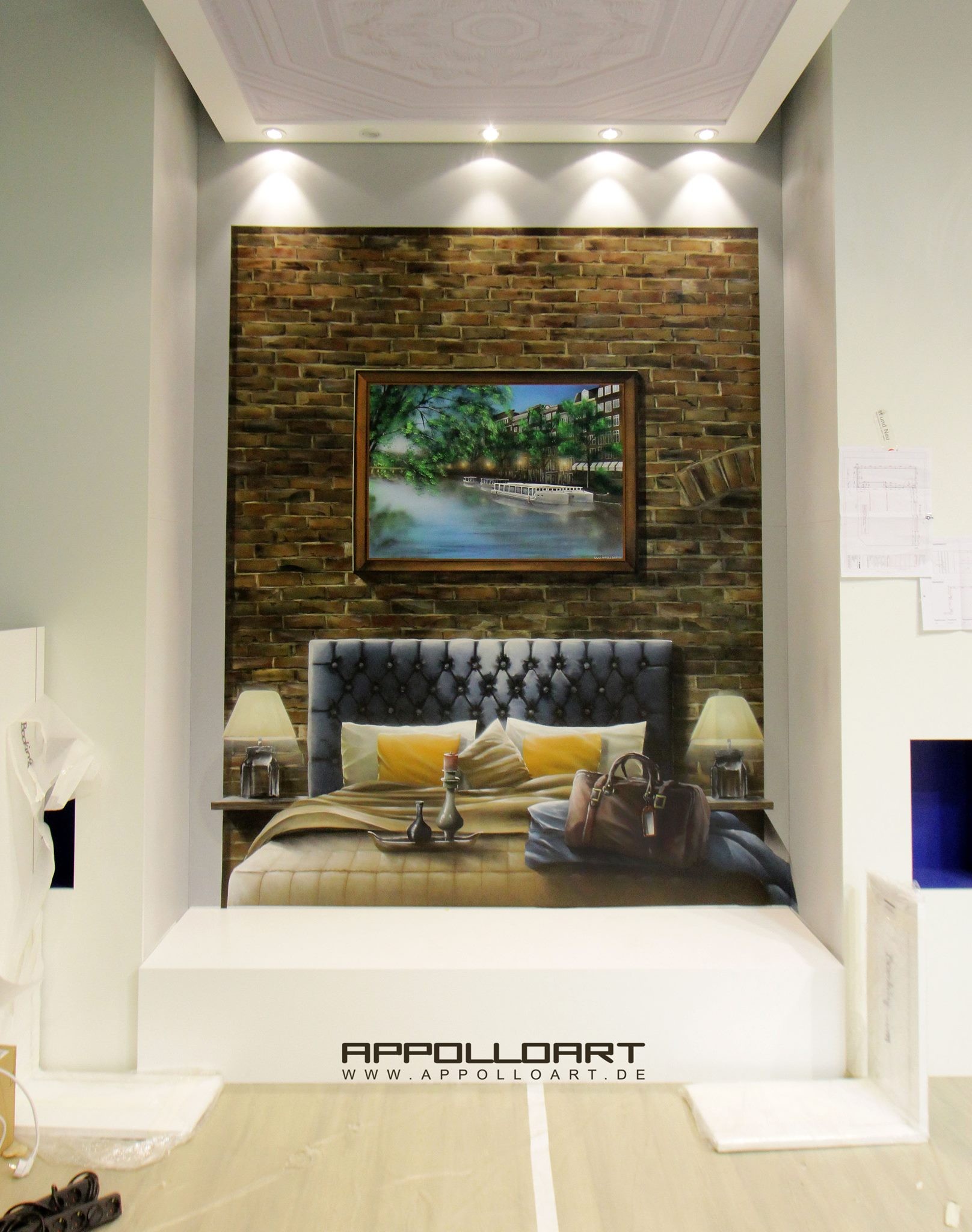 Illusion Schlafzimmer - Graffiti Wandmalerei Fassadenmalerei 3d Bild