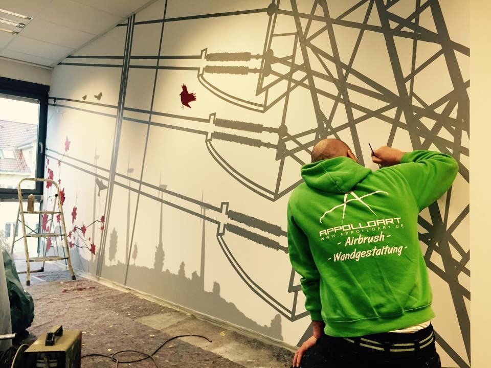 Graffiti Künstler verschönern Büro Geschäftsführer Zimmer mit Wandkunst