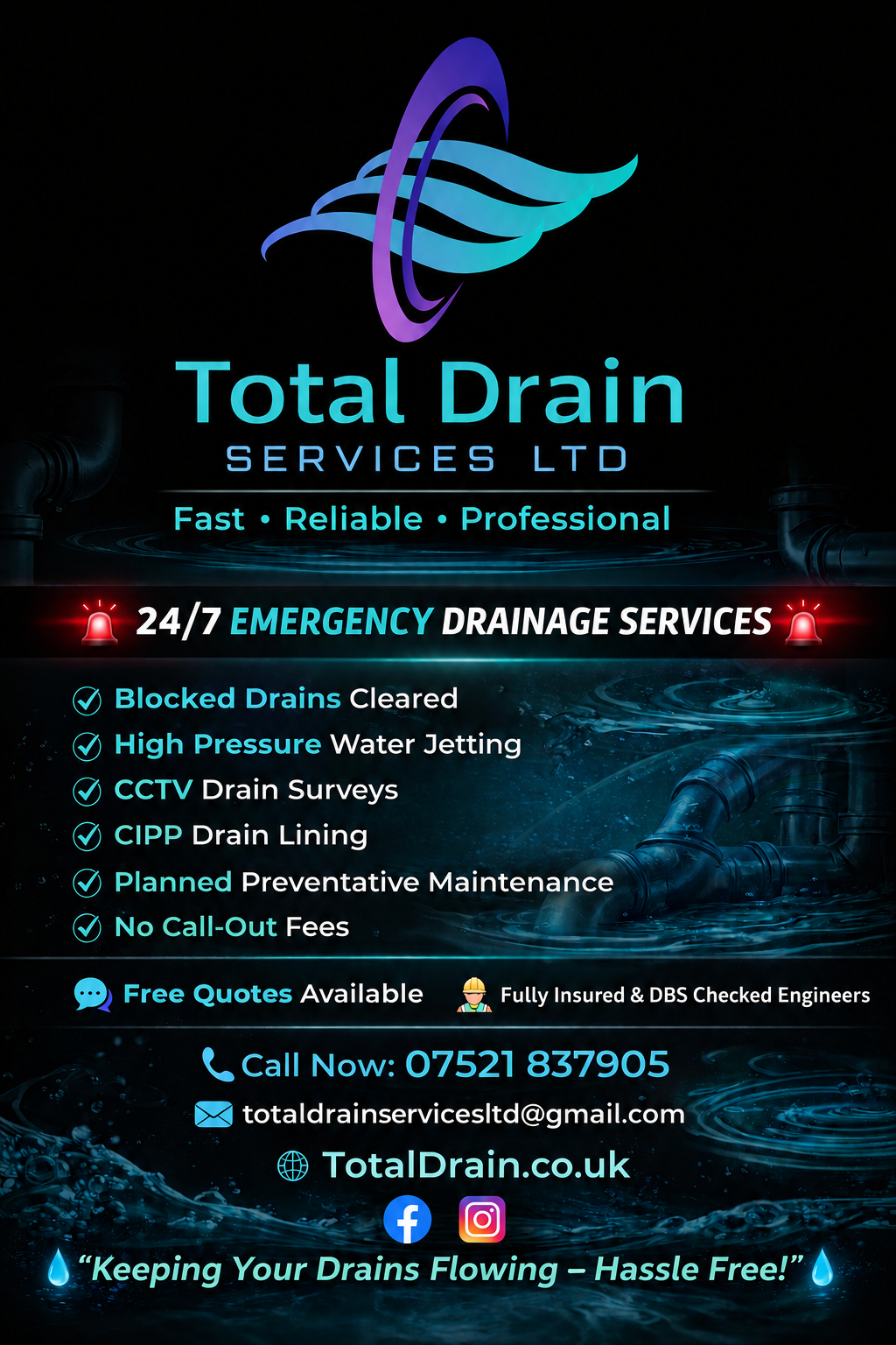 Total Drain Poster for Services