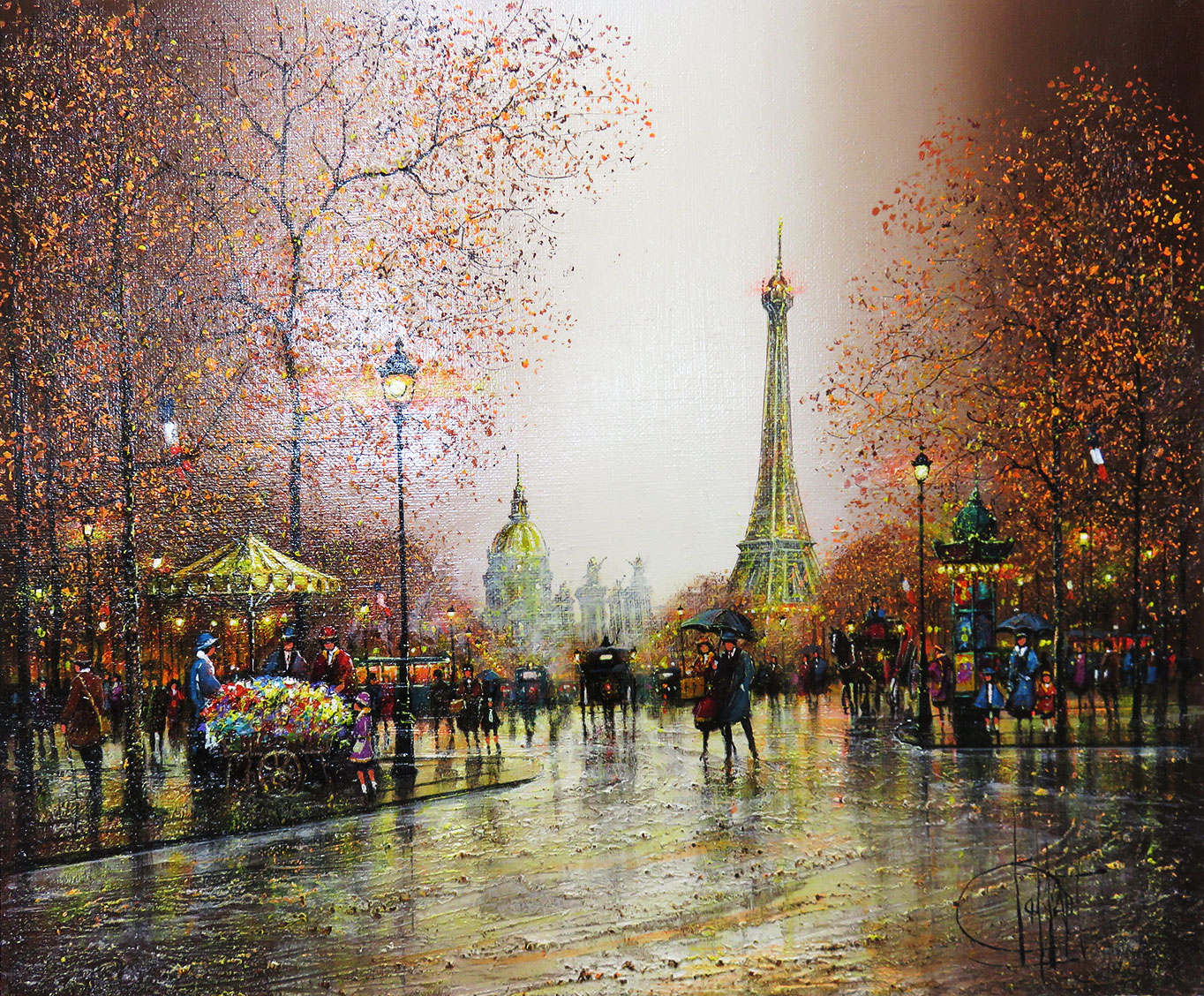 送料無料 通販 秋のパリ、エッフェル塔 - Official Website Artist painter 絵画