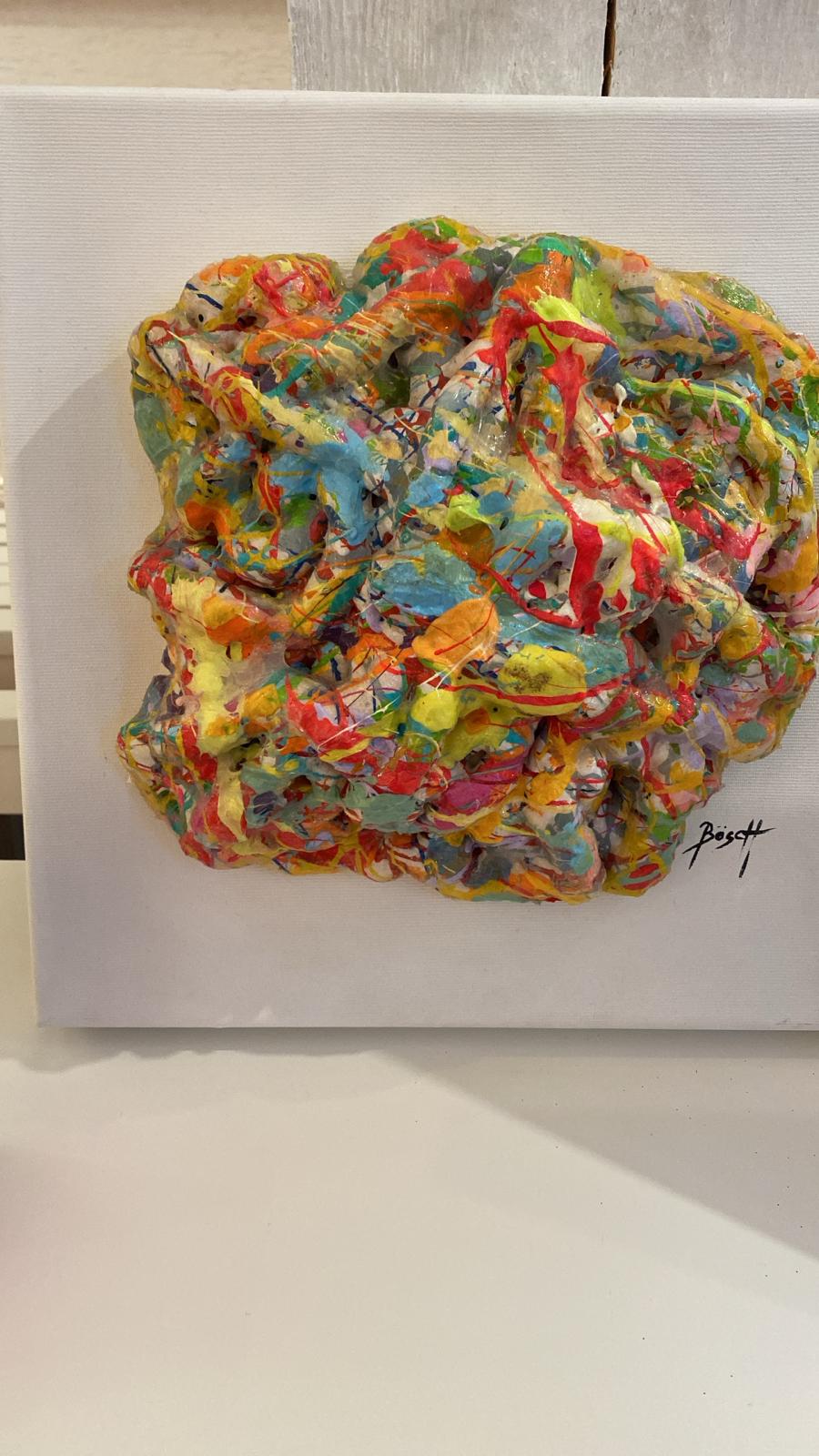 Kleiner Liebling, halb Skulptur ,halb Bild. 30/30/ 20 cm tief. Witzig und Einmalig.