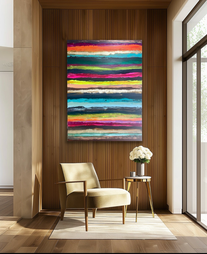 NEU! `organische stripes mit Baumstrukturen` 120 / 150 cm , Verfügbar