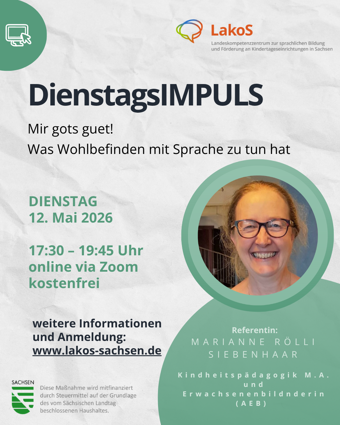 DienstagsIMPULS am 12. Mai 2026: Mir gots guet! - Was Wohlbefinden mit Sprache zu tun hat