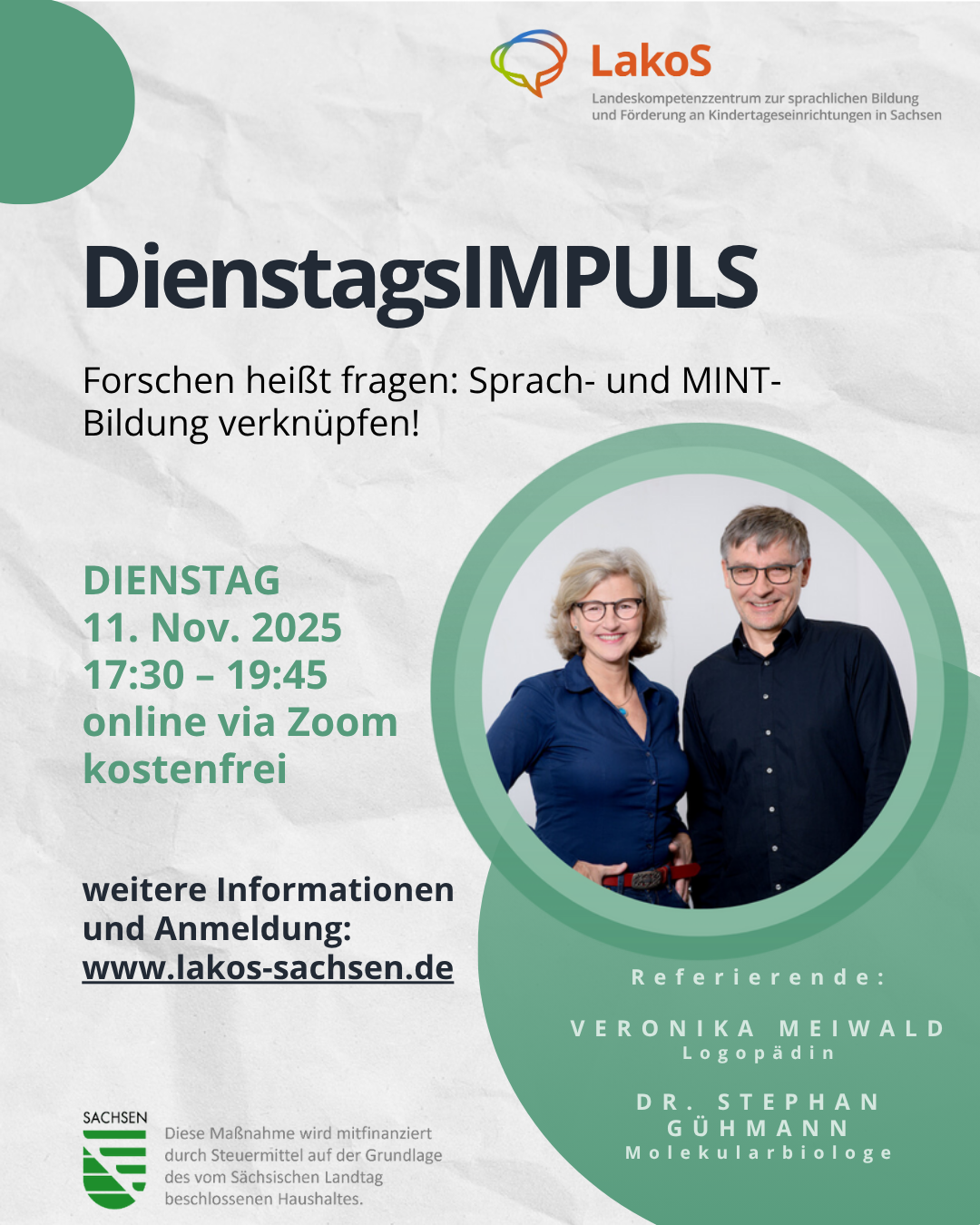 DienstagsIMPULS am 11. November 2025: Forschen heißt fragen: Sprach- und MINT-Bildung verknüpfen!