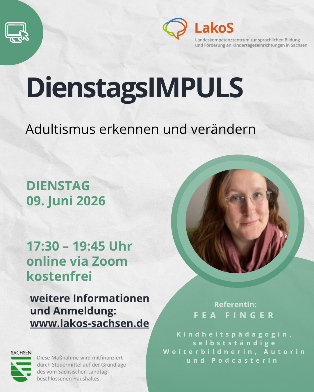 DienstagsIMPULS am 09. Juni 2026: Adultismus erkennen und verändern