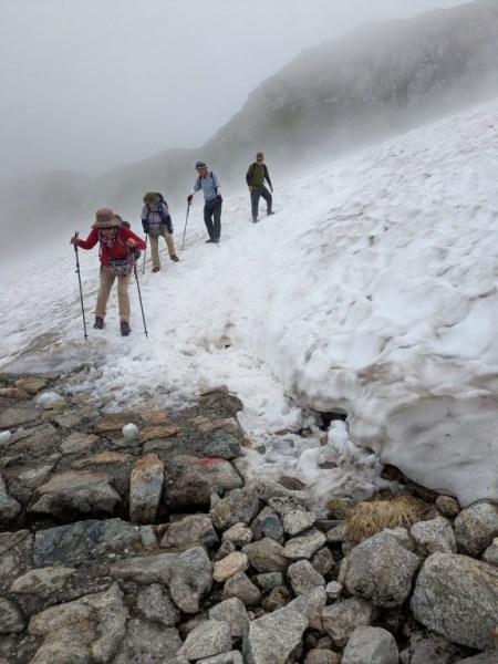 雪渓・慎重に慎重に