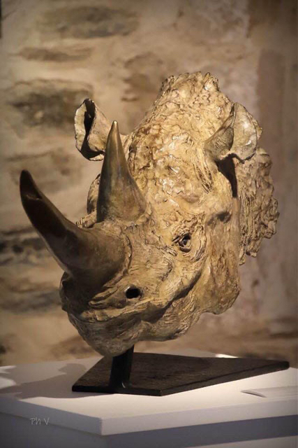 Sculpture, bronze, bronze animalier, rhinocéros, art animalier, Sophie Gérault