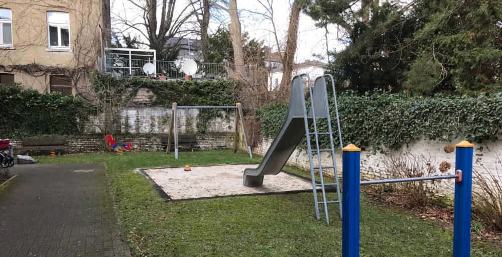 アーヘンのアパートでよく見かける中庭