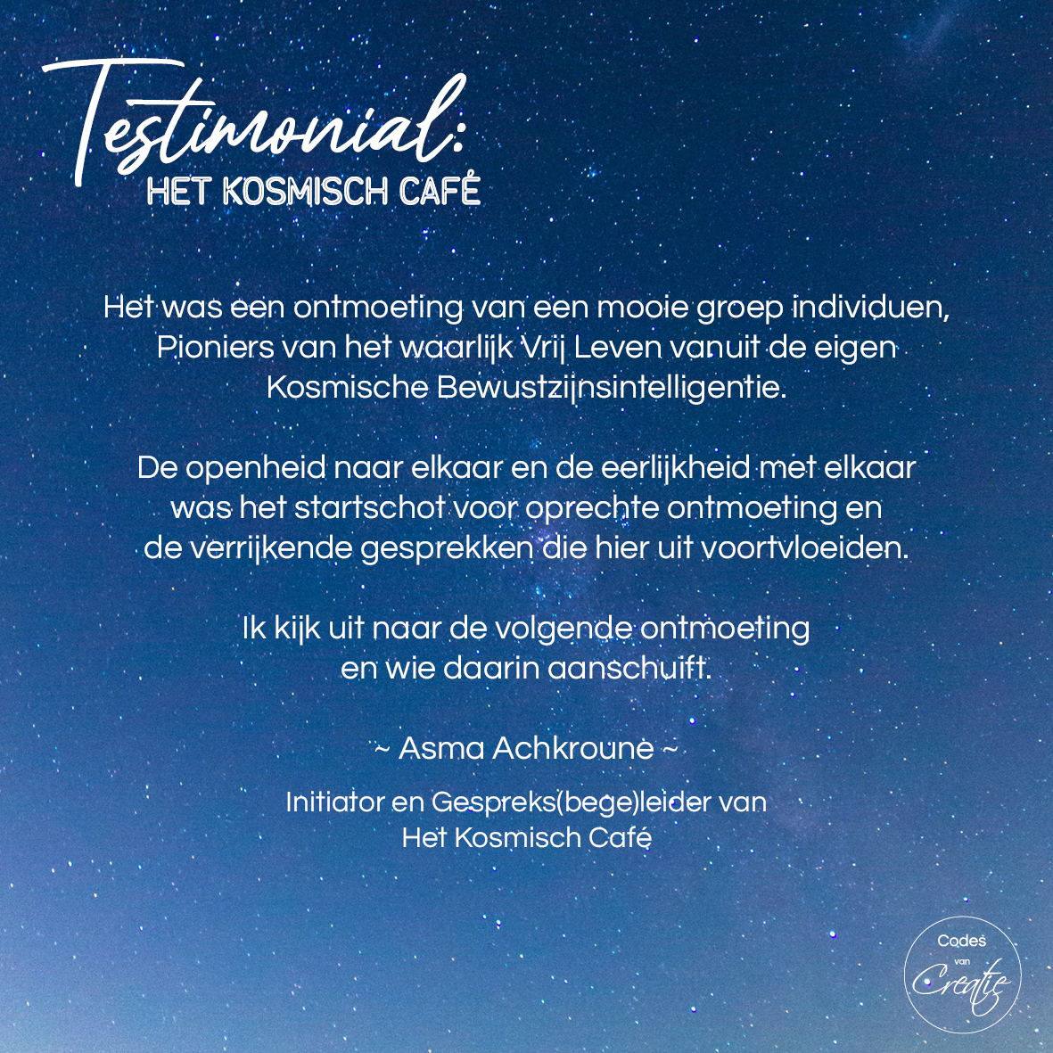 Terugblik Kosmisch Café juli