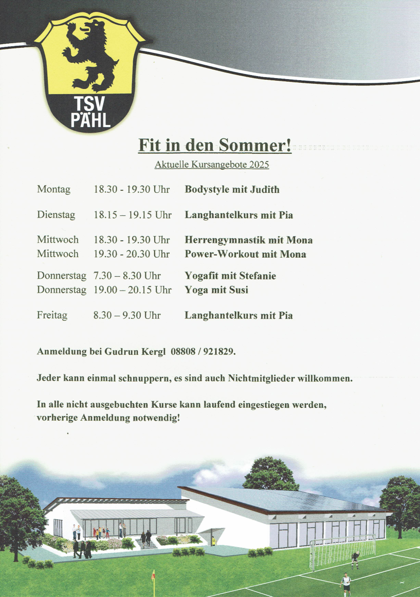 Fit in den Sommer - Kursplan 2025