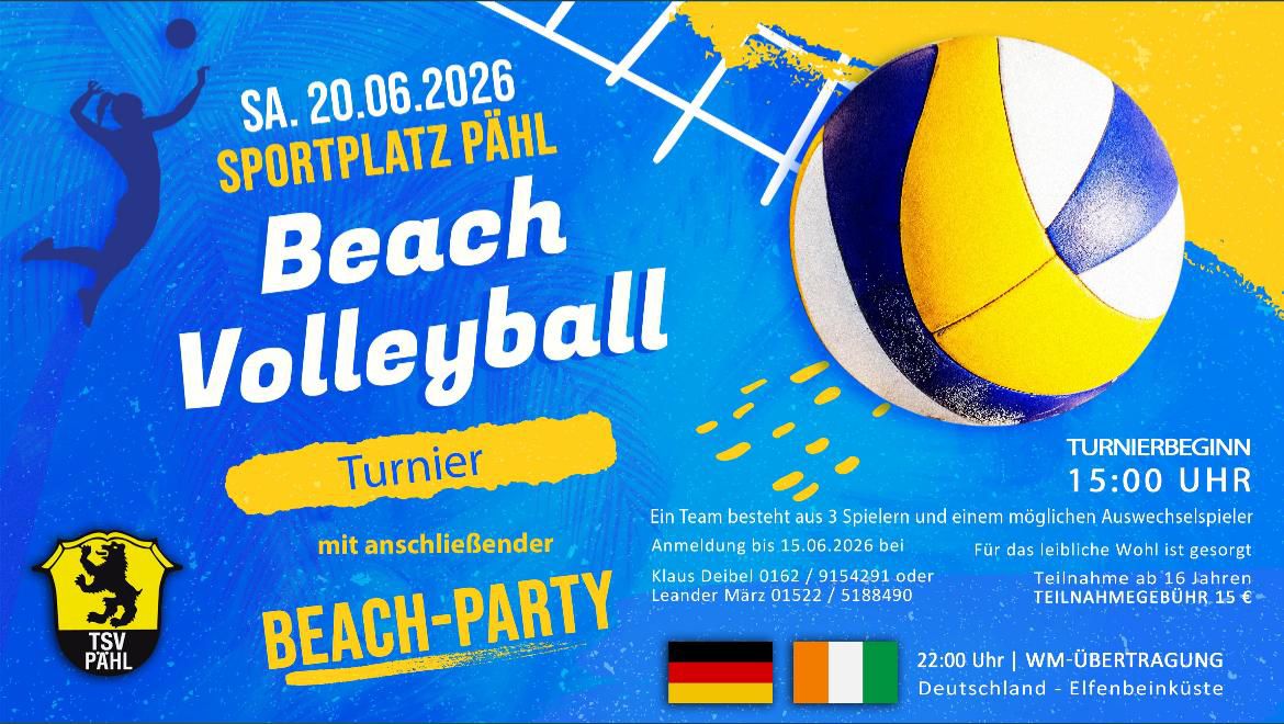 Beach Volleyball Turnier am 20.06.2026