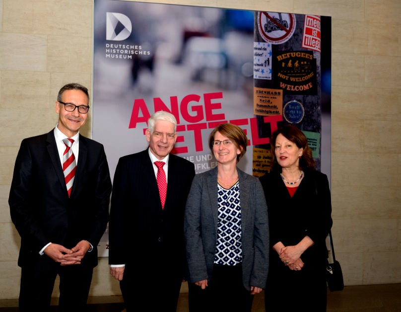 vlnr: Prof. Dr. Alexander Koch, Dr. Josef Schuster, Prof. Dr. Stefanie Schüler-Springorum, Dr. Isabel Enzenbach ©Wolfgang Siesing/Deutsches Historisches 