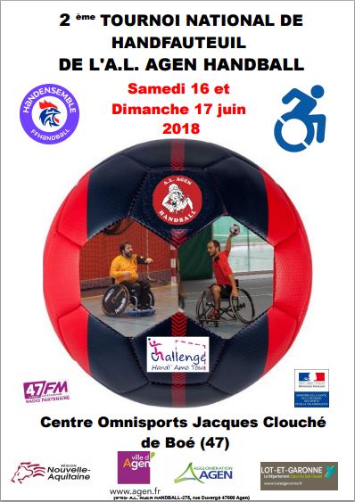 2ème édition du tournoi handfauteuil d'Agen. Venez nombreux les encourager.