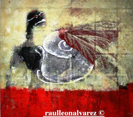  Titel: ( Auto(y)retratos/ Själv(och)porträtt,2009) Impulsos/Ansats. Mått: 150*140 cm. Teknik: Blandteknik