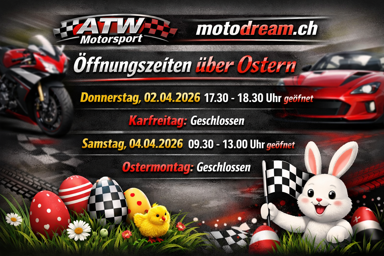 Öffnungszeiten über Ostern