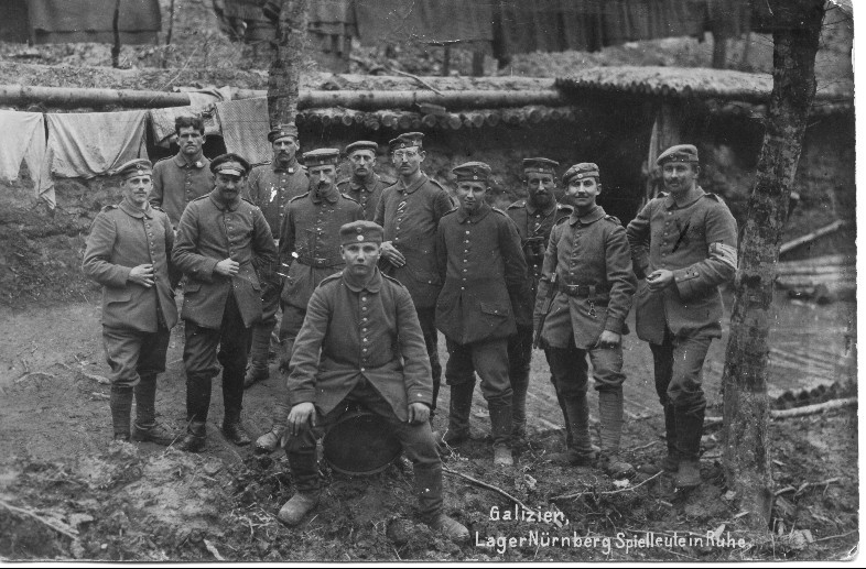 Jakob Sieber mit Kameraden in Galizien, 1917