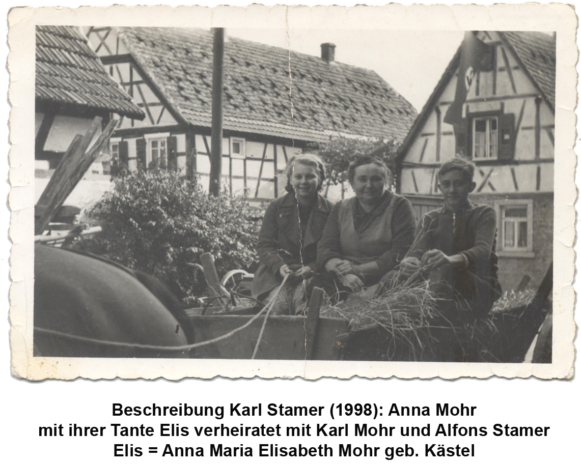 Anna Mohr mit ihrer Tante Anna Maria Elisabeth (Elise) Mohr geb. Kästel