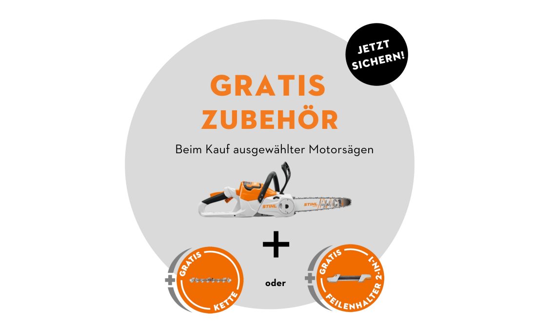 GRATIS MOTORSÄGENZUBEHÖR AKTION