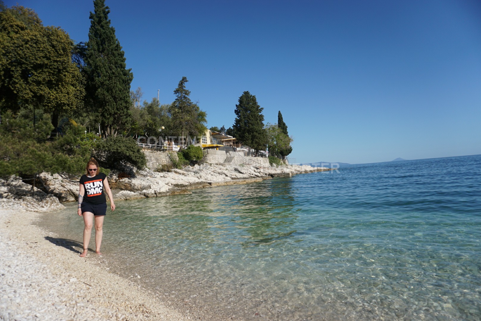 Strand Rabac St. Andrea Beach hier haben wir ein Tag später Delphine gesehen