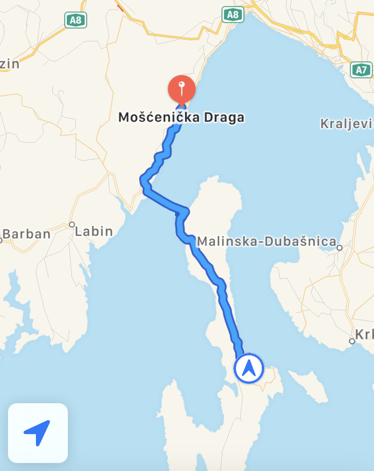 von Brestova nach Cres mit der Jadrolinija