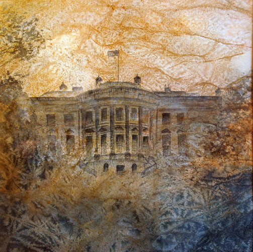 Maraña de poder II (la Casa Blanca) 2010, acuarela 26X28cm