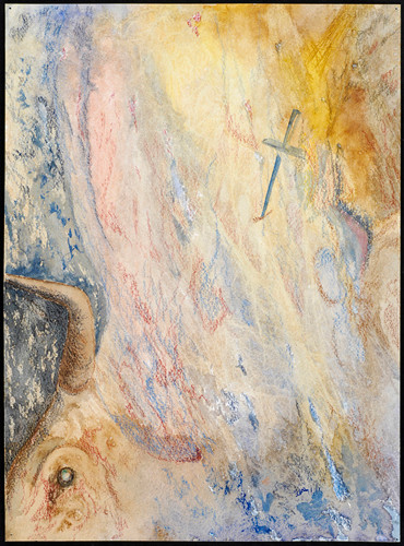 Toro y cruz 2007, acuarela y lápices de colores 35.5X25.5 cm