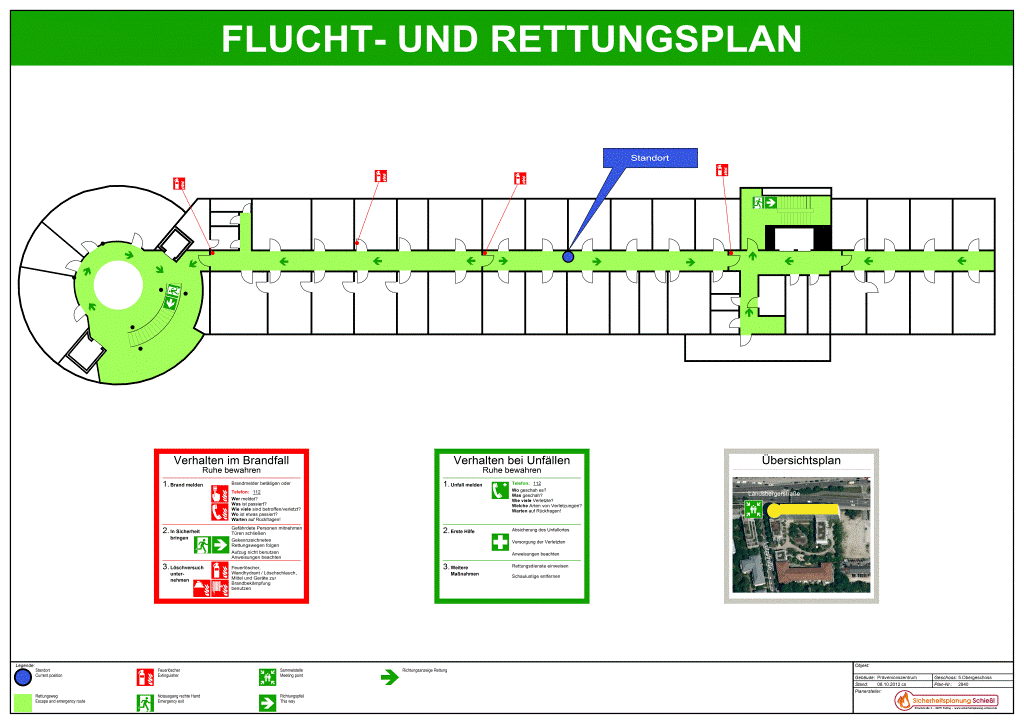 Flucht- und Rettungsplan Verwaltungsgebäude